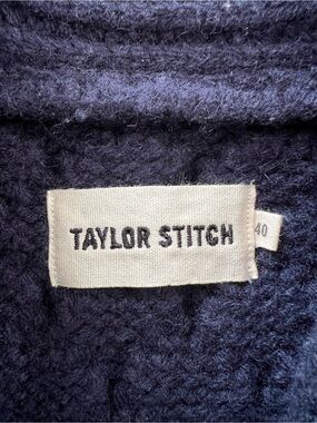 Taylor Stitch dark navy wool Cascade Shawl cardigan medium size 40 NEW